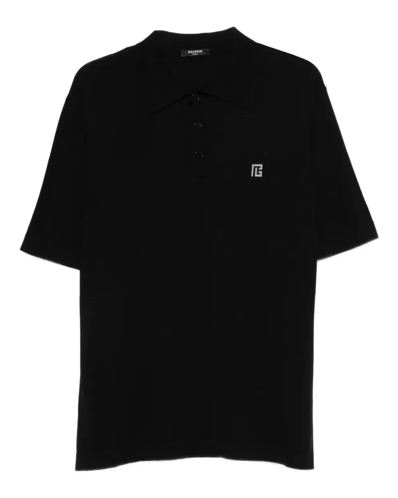 Balmain logo-detail polo shirt - Schwarz Schwarz