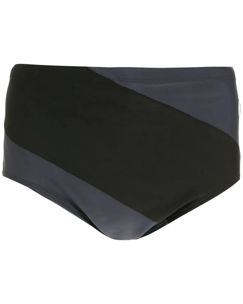 Amir Slama Badehose in Colour-Block-Optik - Schwarz Schwarz