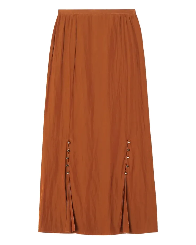 Lanvin Faltenrock mit Knopfdetail - Orange Orange