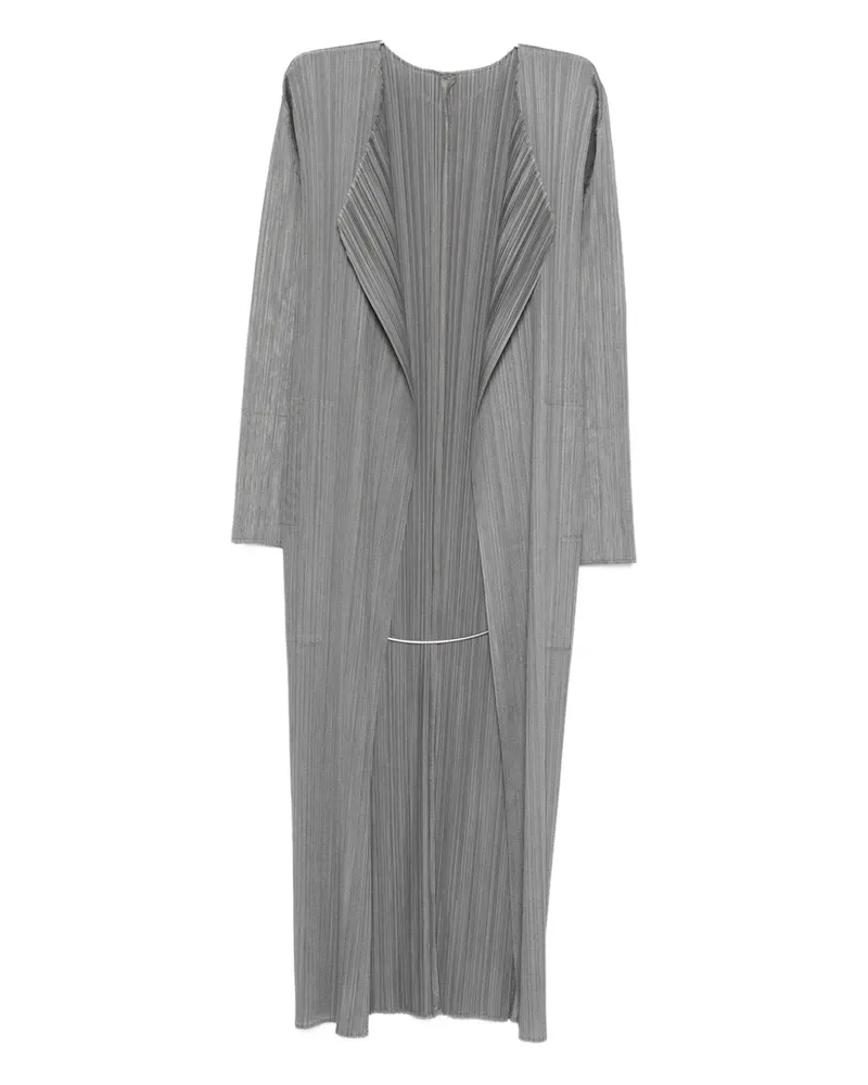 Issey Miyake open-front pleated coat - Grau Grau