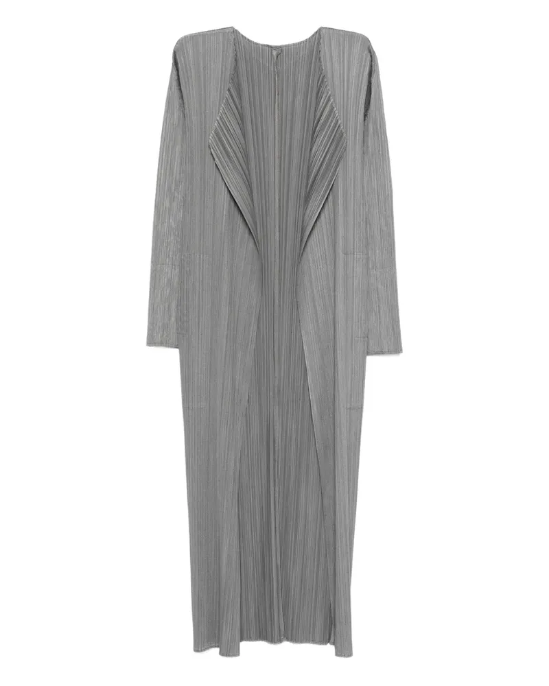 Issey Miyake Offener Plisseemantel - Grau Grau