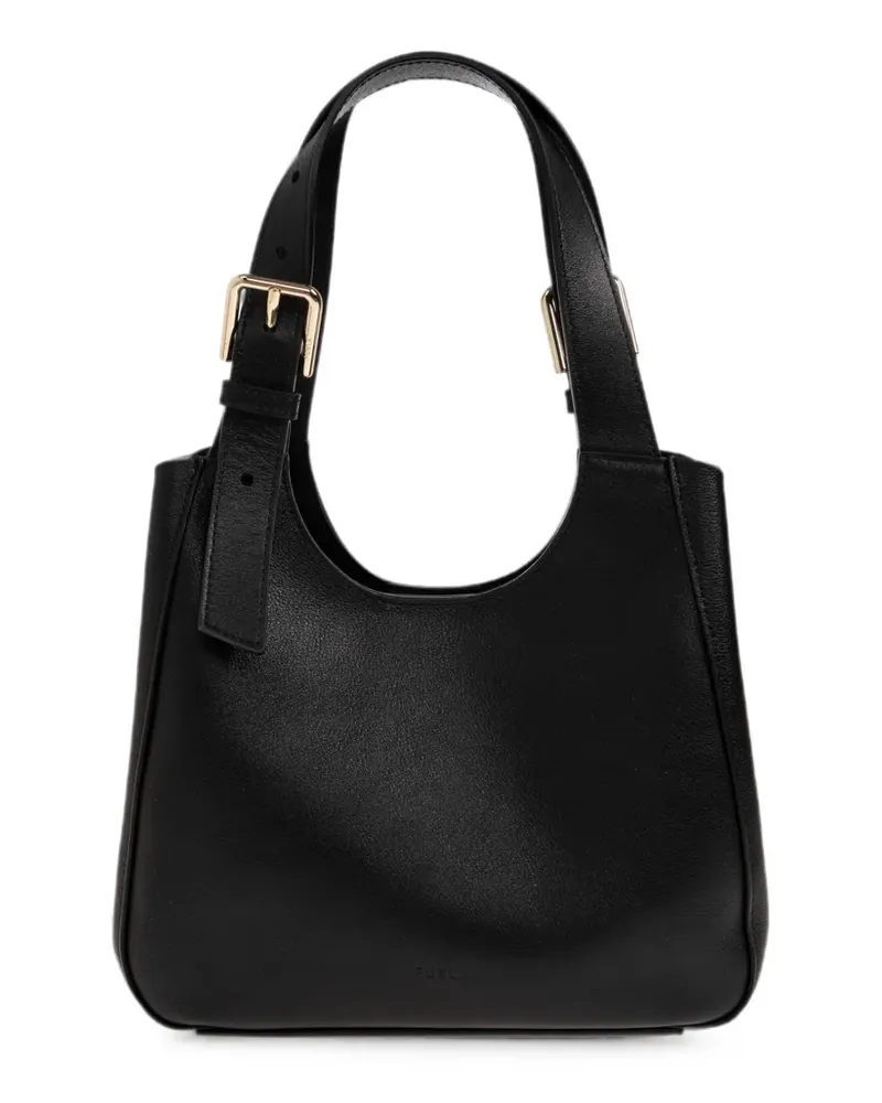 Furla small Dora buckle-detail leather tote bag - Schwarz Schwarz