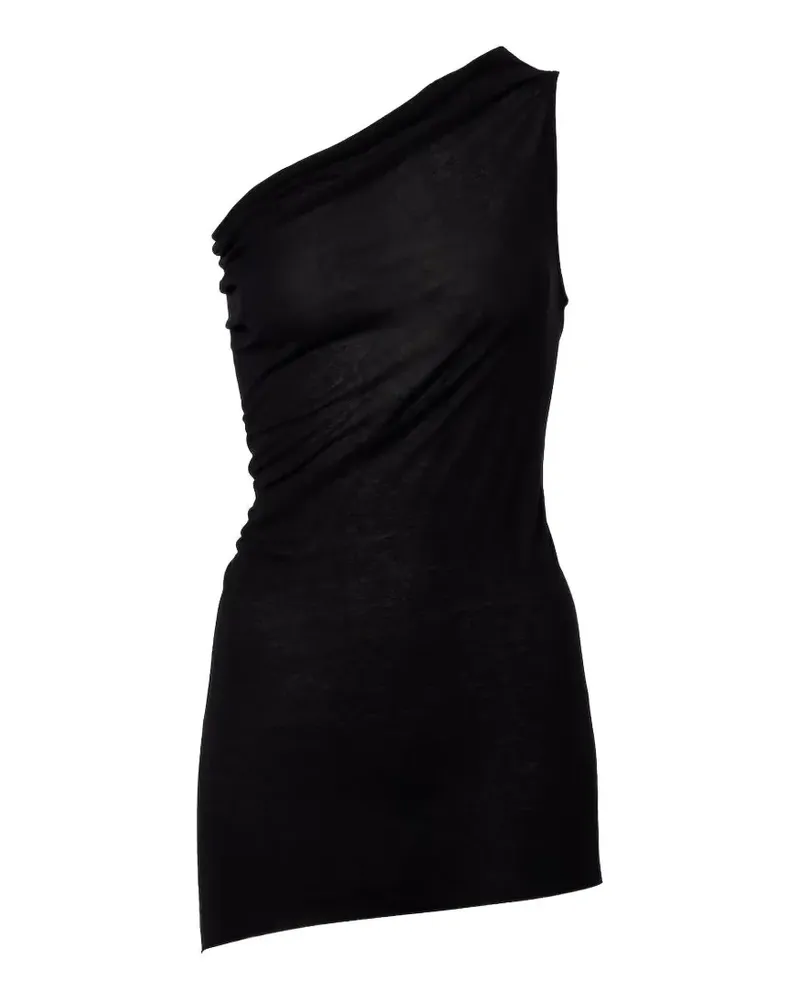 Rick Owens Athena one-shoulder draped top - Schwarz Schwarz