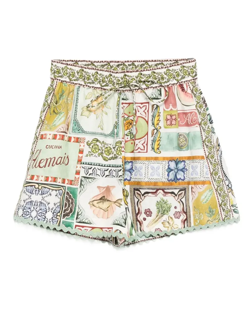 ALEMAIS Shorts mit Wellensaum - Weiß Weiß