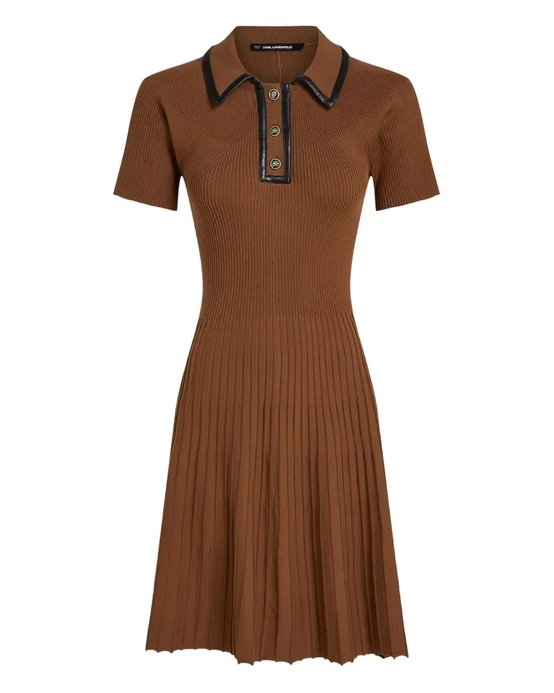 Karl Lagerfeld Polokleid mit Knopfverschluss - Braun Braun