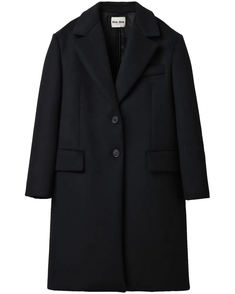 Miu Miu Einreihiger Mantel - Schwarz Schwarz