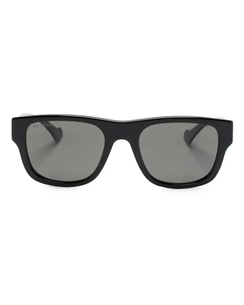 Gucci Sonnenbrille mit eckigem Gestell - Schwarz Schwarz