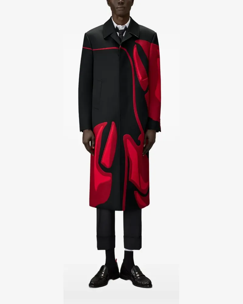 Thom Browne Lobster Mantel mit Kavallerie-Twill - Schwarz Schwarz