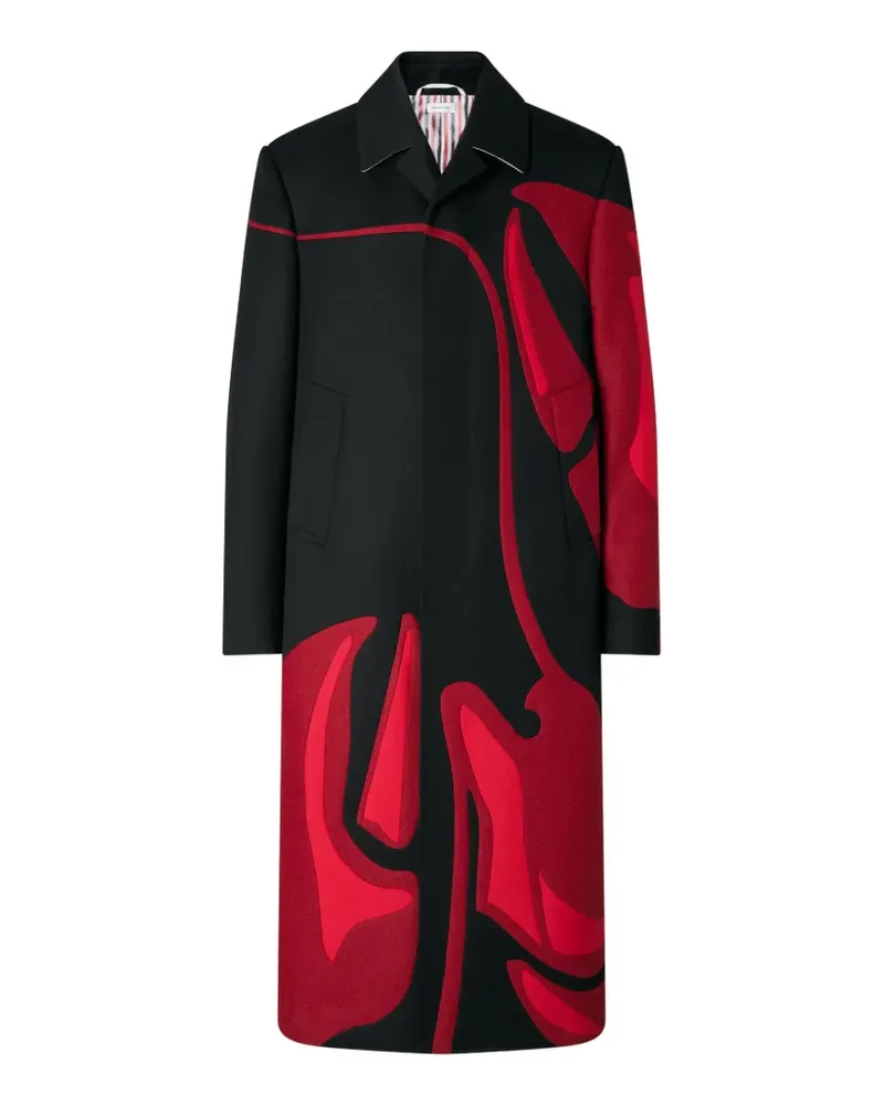 Thom Browne Lobster Mantel mit Kavallerie-Twill - Schwarz Schwarz