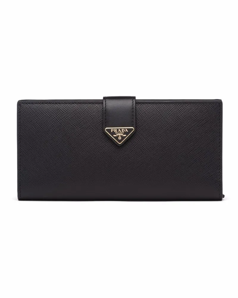 Prada Portemonnaie mit Druckknopf - Schwarz Schwarz