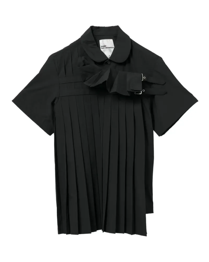 Noir Kei Ninomiya Hemd mit Falten - Schwarz Schwarz