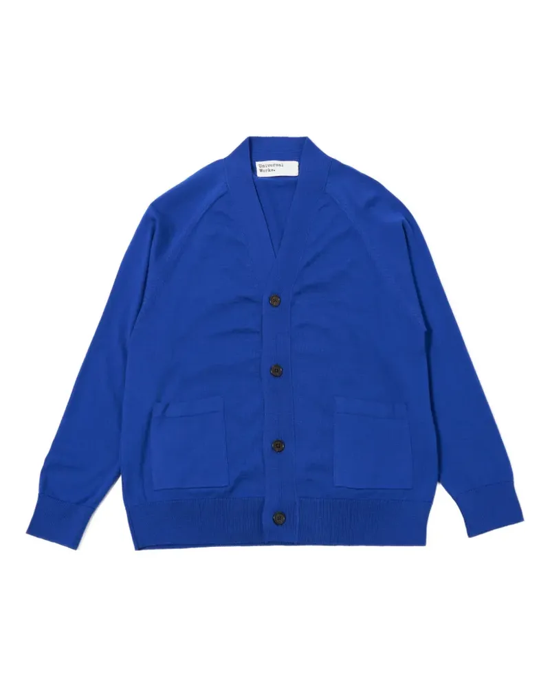 Universal Works patch-pocket cardigan - Blau Blau