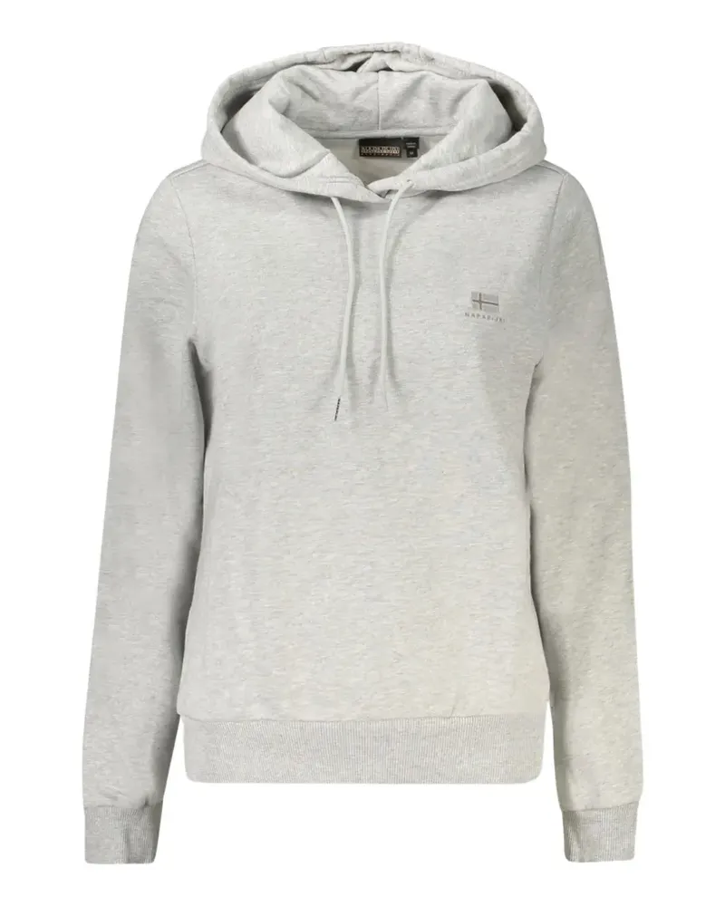 Napapijri logo-patch drawstring hoodie - Grau Grau
