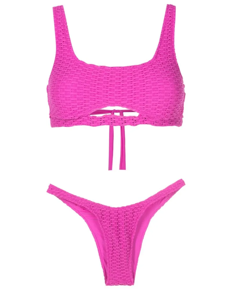 Amir Slama Bikini mit Cut-Outs - Rosa Rosa