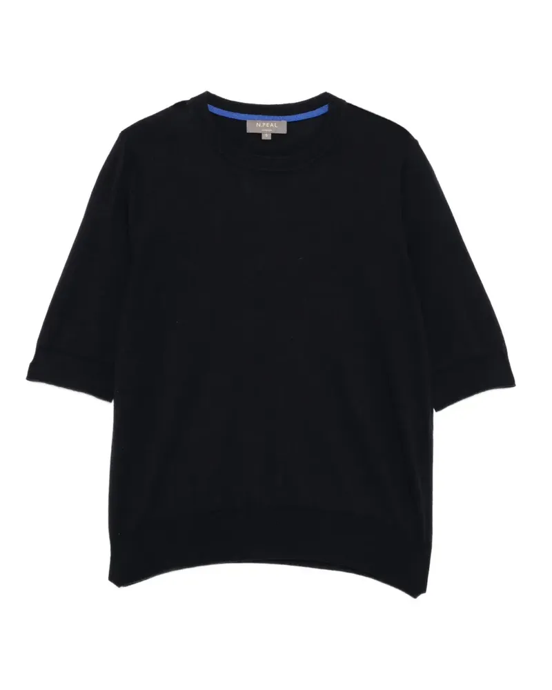 N.Peal T-Shirt mit rundem Ausschnitt - Blau Blau
