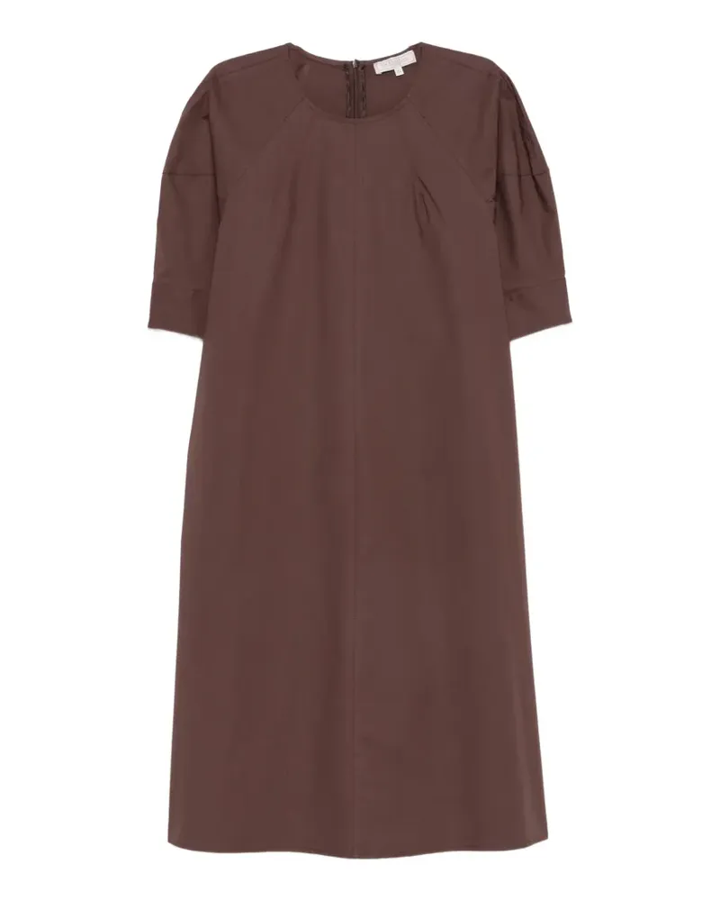 Antonelli Firenze pleated-detail short-sleeve dress - Braun Braun