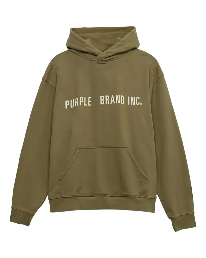 PURPLE BRAND logo-print hoodie - Grün Grün