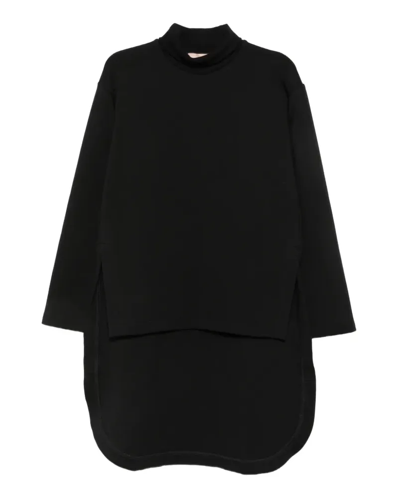 PLAN C Sweatshirt mit Schlitz - Schwarz Schwarz