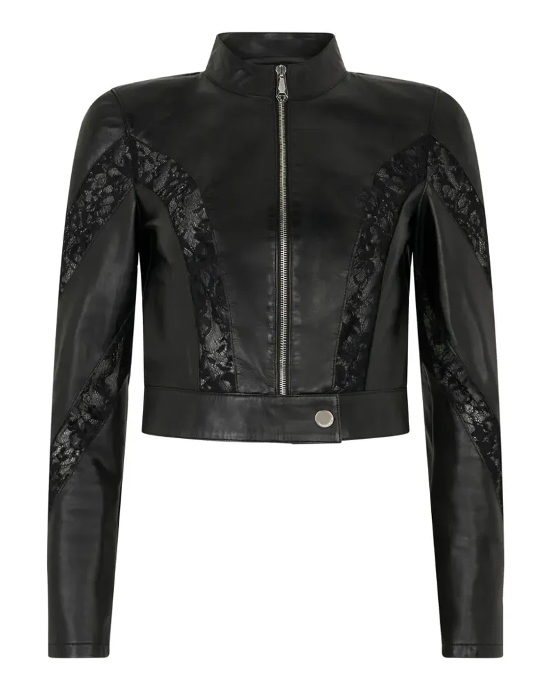 Philipp Plein Bikerjacke aus Spitze - Schwarz Schwarz