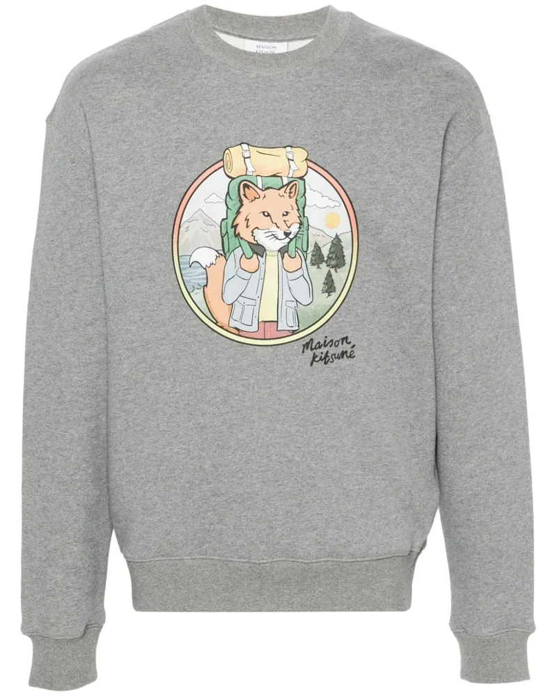 Kitsuné Sweatshirt mit Fuchs-Print - Grau Grau