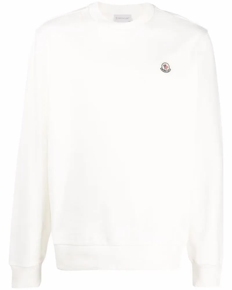 Moncler Sweatshirt mit Logo-Stickerei - Weiß Weiß