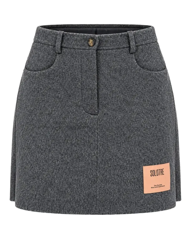 SOLOTRE logo-patch mini skirt - Grau Grau