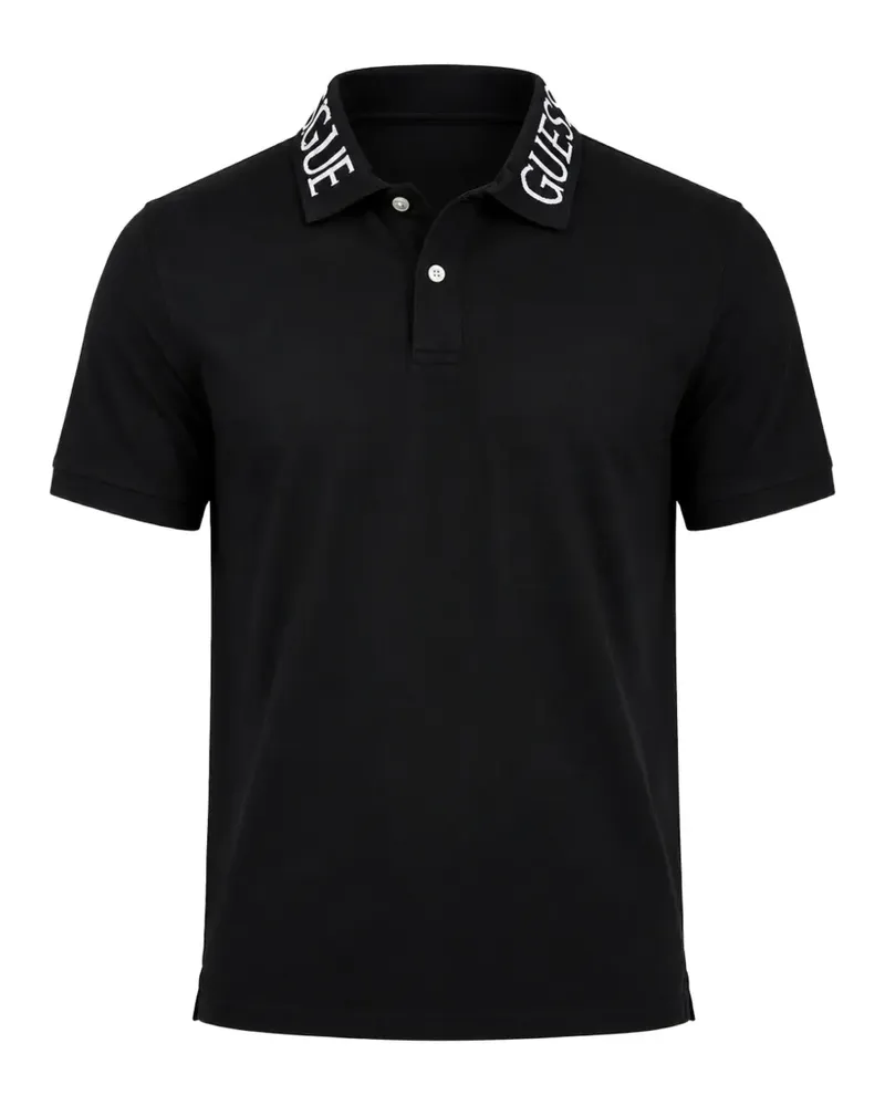 Guess logo-print polo shirt - Schwarz Schwarz