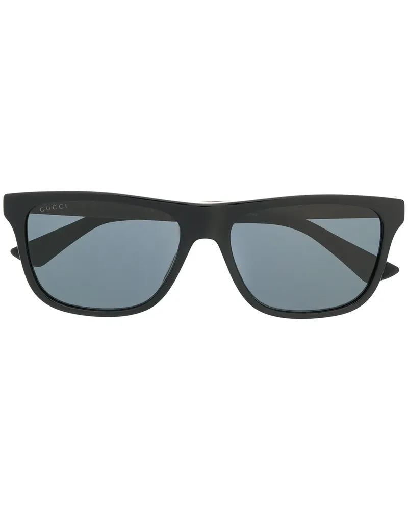 Gucci Sonnenbrille mit eckigem Gestell - Schwarz Schwarz