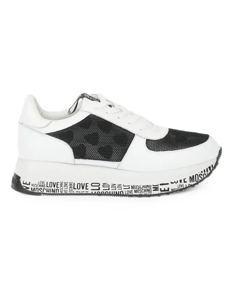 Moschino mesh-panel leather sneakers - Weiß Weiß