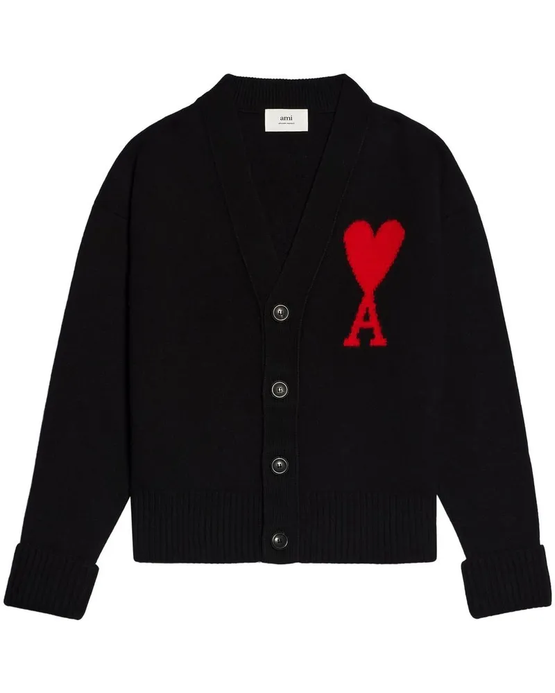 AMI Paris Ami de Coeur Cardigan - Schwarz Schwarz