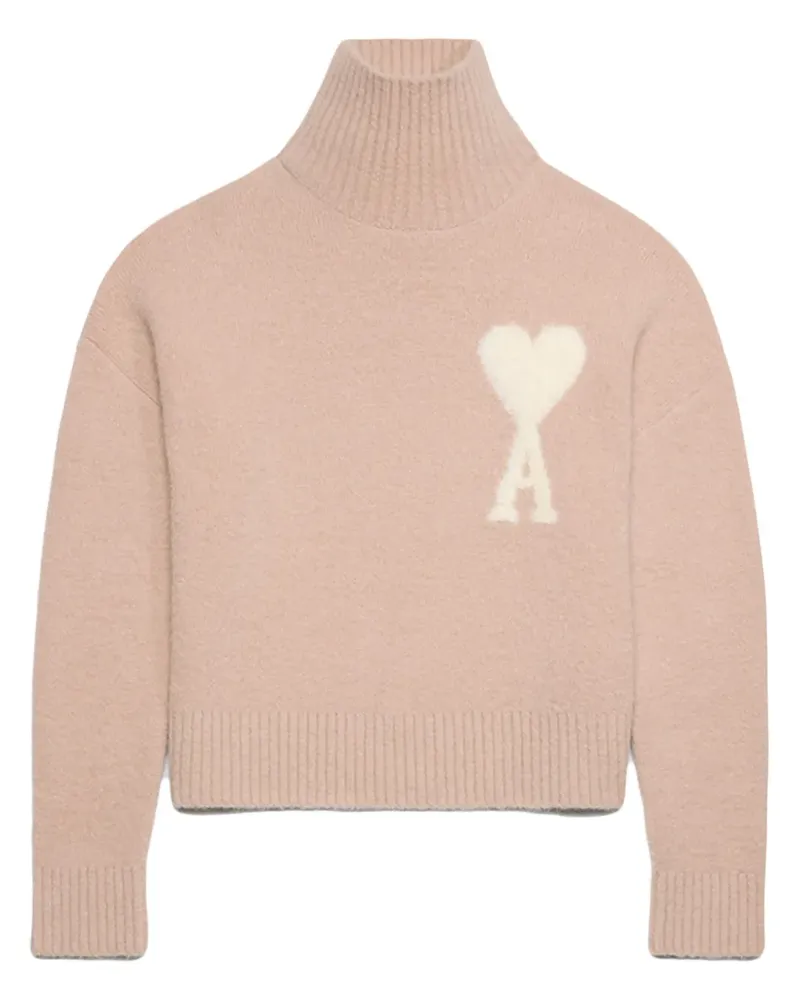 AMI Paris Cloudy Wool Ami de Coeur Pullover - Rosa Rosa