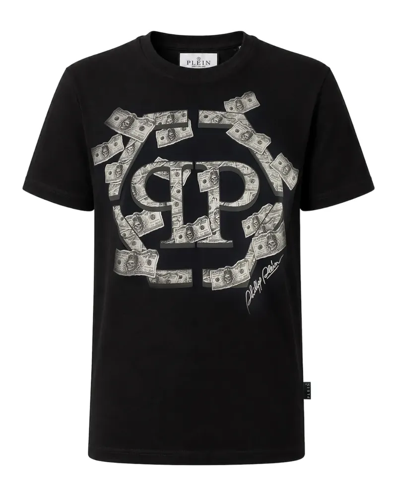 Philipp Plein round neck T-Shirt Dollar Hexagon - Schwarz Schwarz