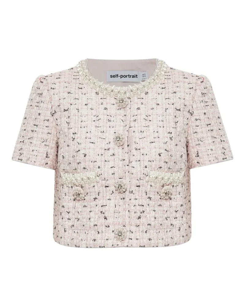 Self-Portrait Oberteil aus Tweed - Rosa Rosa