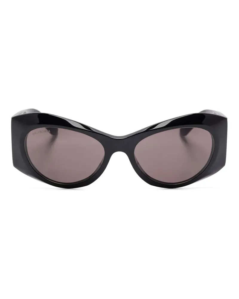 Balenciaga Sonnenbrille mit ovalem Gestell - Schwarz Schwarz