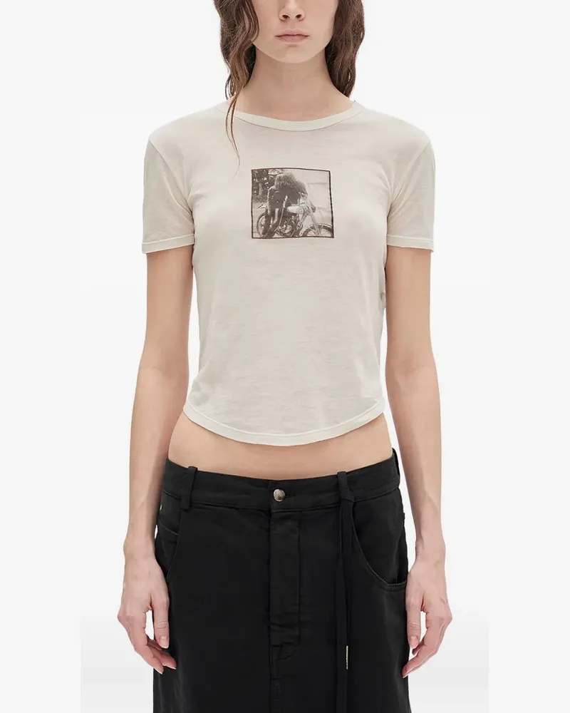 Ann Demeulemeester T-Shirt mit grafischem Print - Nude Nude