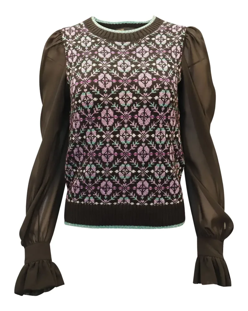Maje Maely geo-print sweater - Schwarz Schwarz