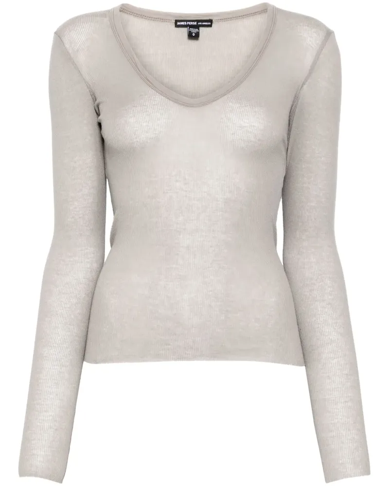 James Perse T-Shirt mit V-Ausschnitt - Grau Grau