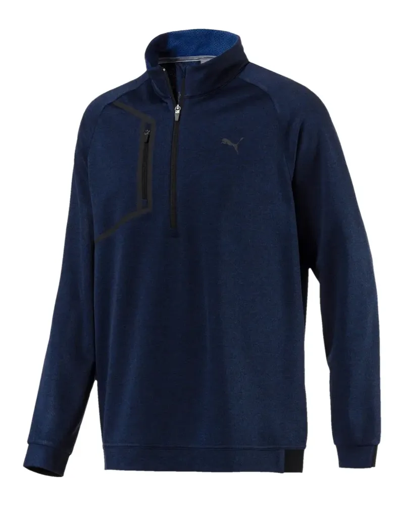 Puma Envoy T-Shirt mit kurzem Reißverschluss - Blau Blau