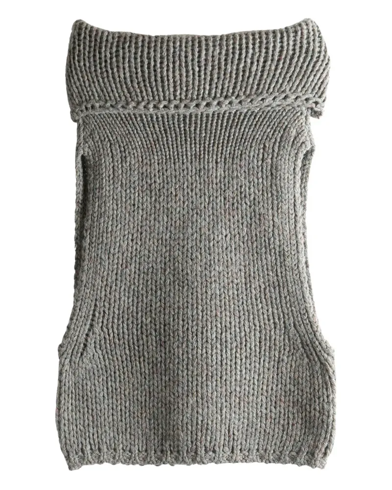 AMOMENTO roll-neck knitted top - Grau Grau