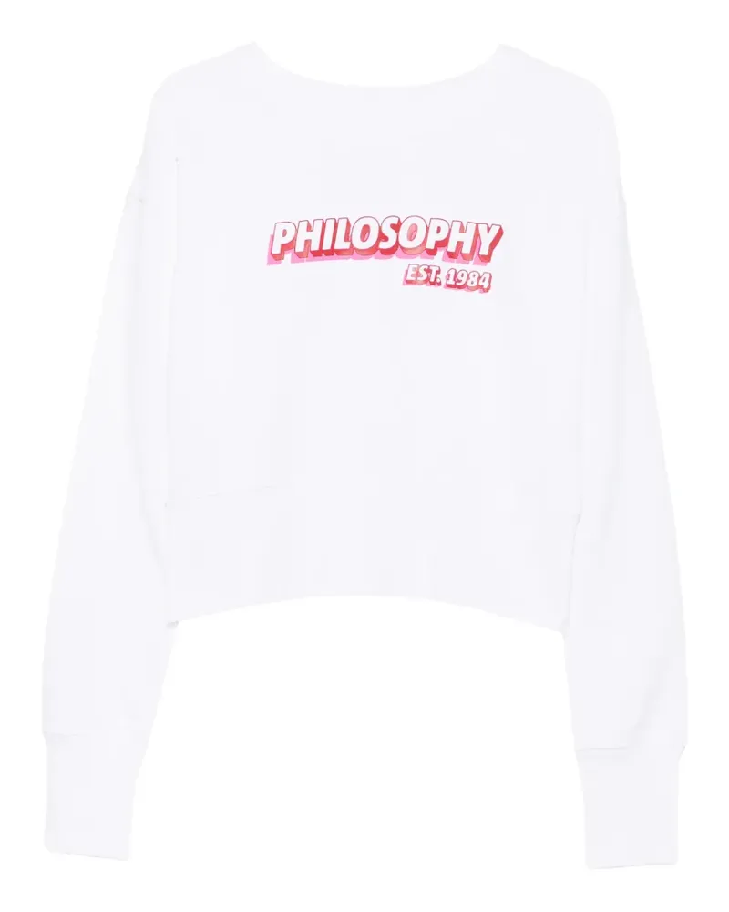 Philosophy Di Lorenzo Serafini logo-print cropped cotton sweatshirt - Weiß Weiß