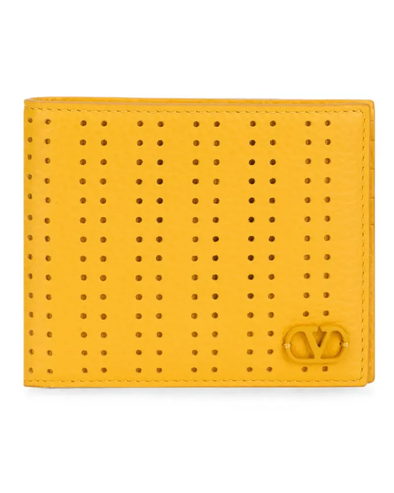Valentino Garavani VLogo perforated leather wallet - Gelb Gelb