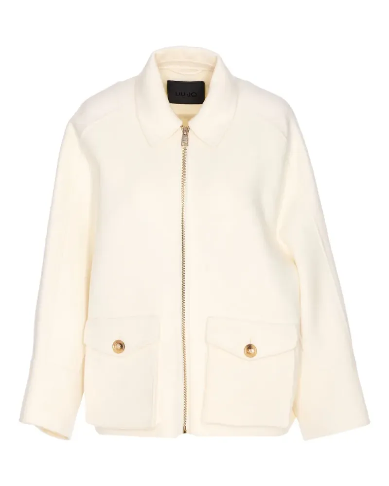 Liu Jo Reißverschluss-Jacke mit Fransen - Weiß Weiß