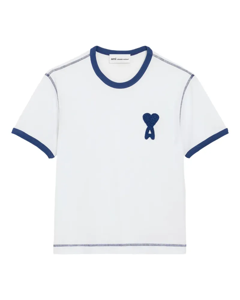 AMI Paris Gehäkeltes Ami de Coeur T-Shirt - Weiß Weiß