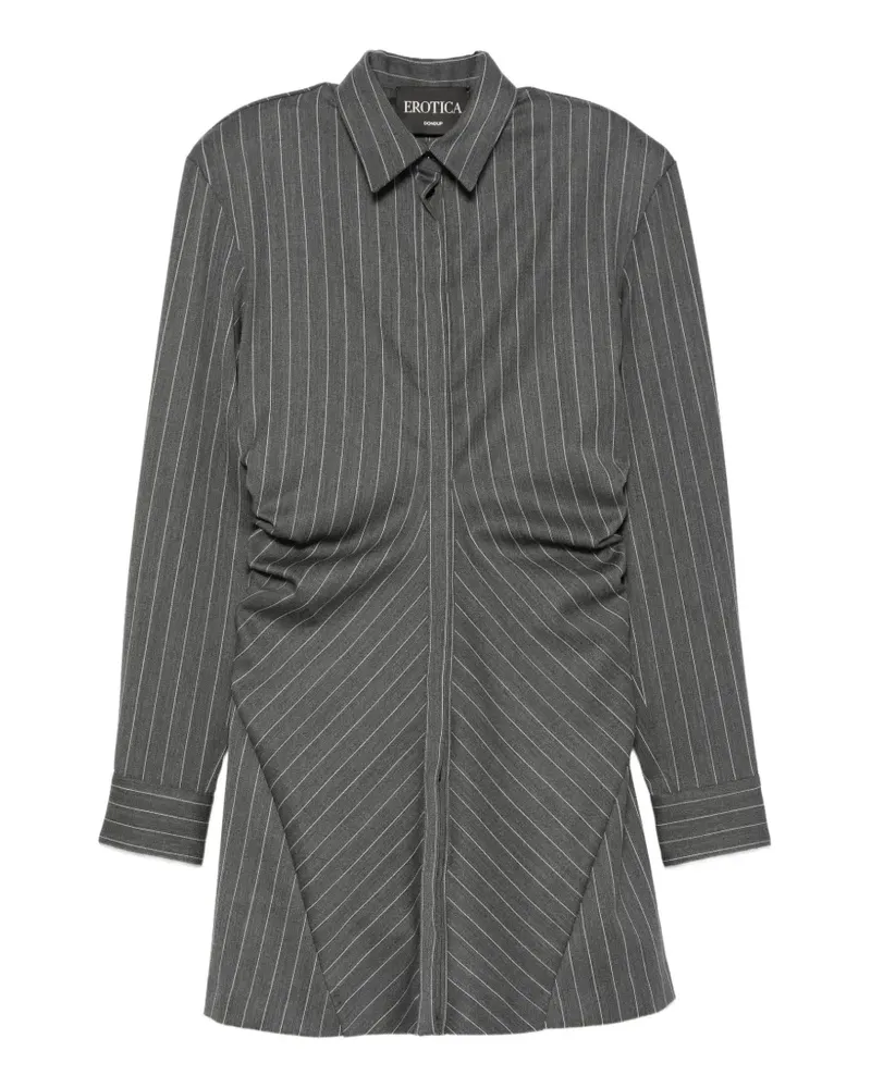 Dondup Gerafftes Minikleid mit Nadelstreifen - Grau Grau