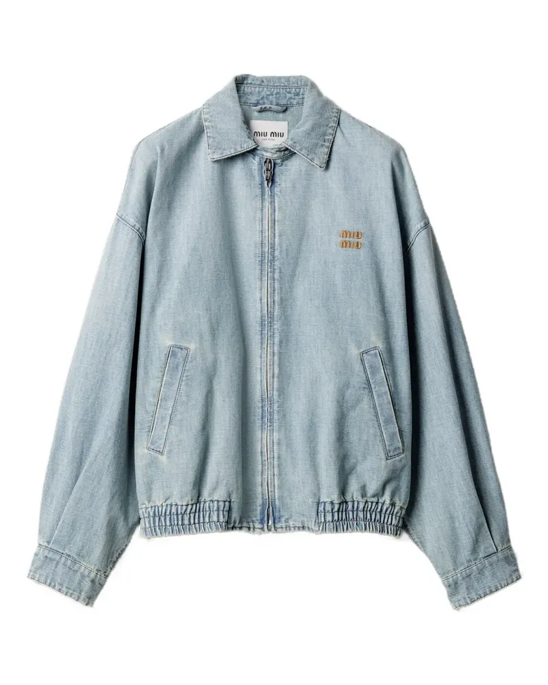 Miu Miu stonewashed denim jacket - Blau Blau