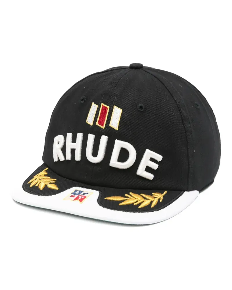 RHUDE embroidered baseball cap - Schwarz Schwarz