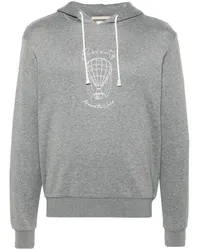 Eleventy Hoodie mit Logo-Print Grau