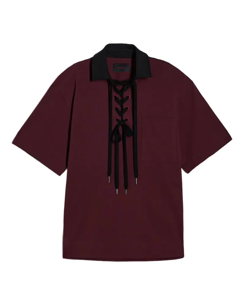 Simone Rocha lace-up rugby polo shirt - Rot Rot