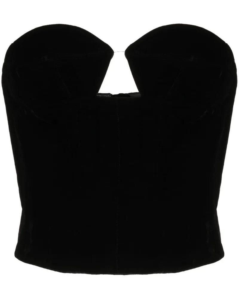 Rokh Samtkleid mit Cut-Outs - Schwarz Schwarz