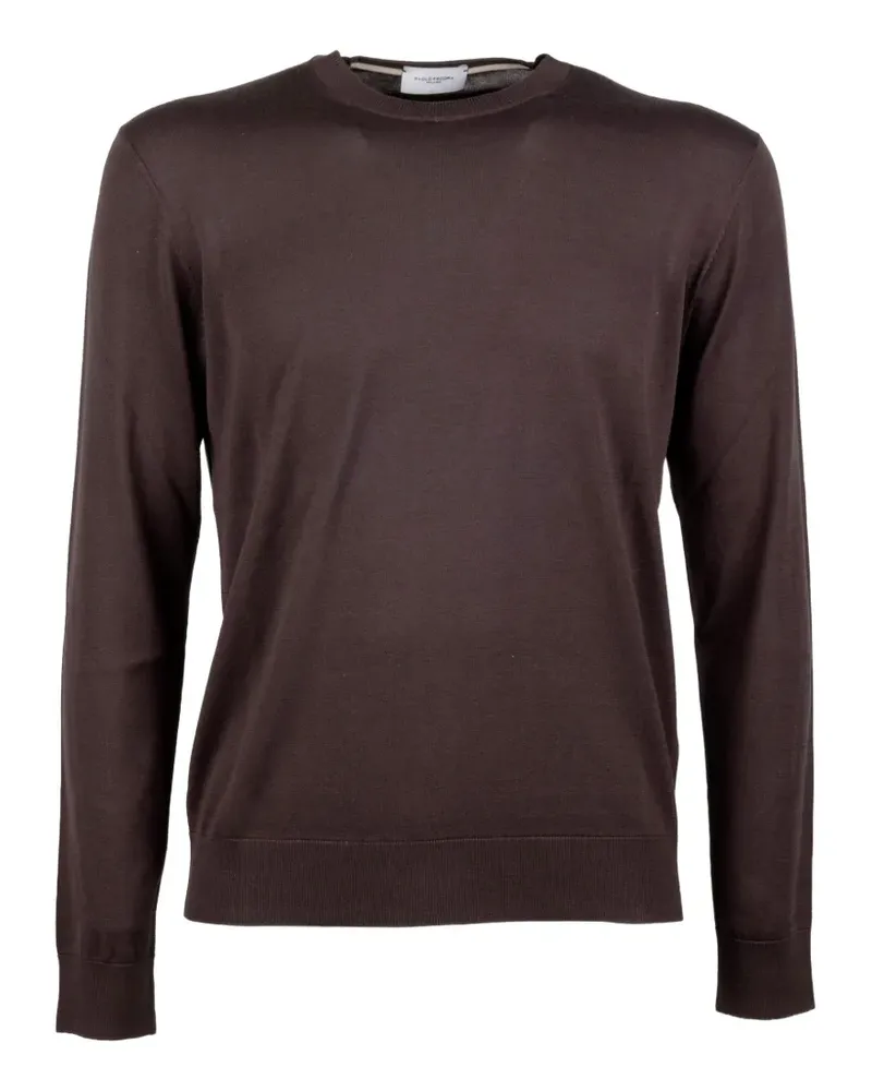 Paolo Pecora Milano Pullover mit Rundhalsausschnitt - Braun Braun